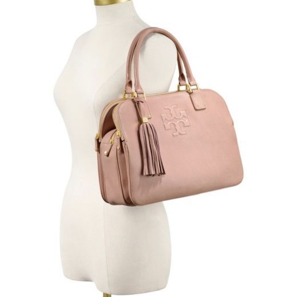 Tory Burch Thea Triple Zip Compartment Satchel Porcelain Pink - Picture 15 of 16